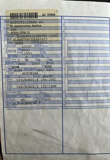 Gebruikt 1999 DAF  CF 75.250 / EUR 2 !!