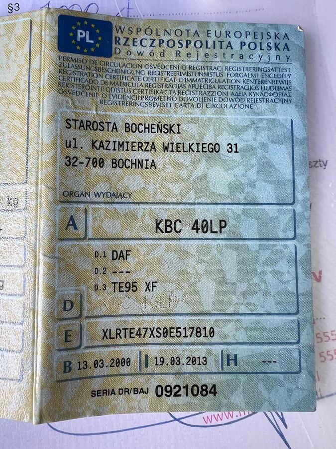 Used 2000 DAF 95.430 , eur 2, manual pomp