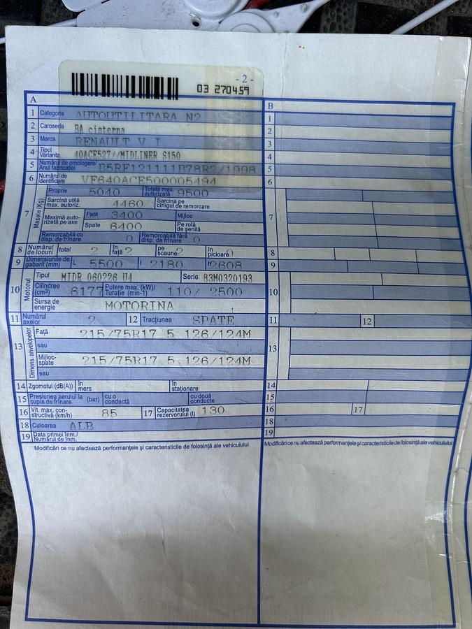 Used 1998 RENAULT  S150 tank