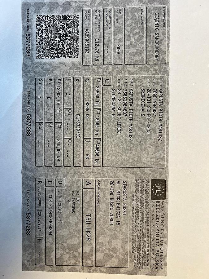 Used 2008 DAF XF 105.460 , eur5, manual gear