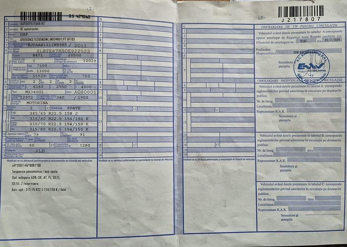 Used 2011 DAF 105.460 , eur 5 , manual gear