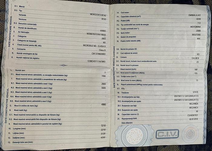 Used 2005 MERCEDES VARI 815D bus 20 seater