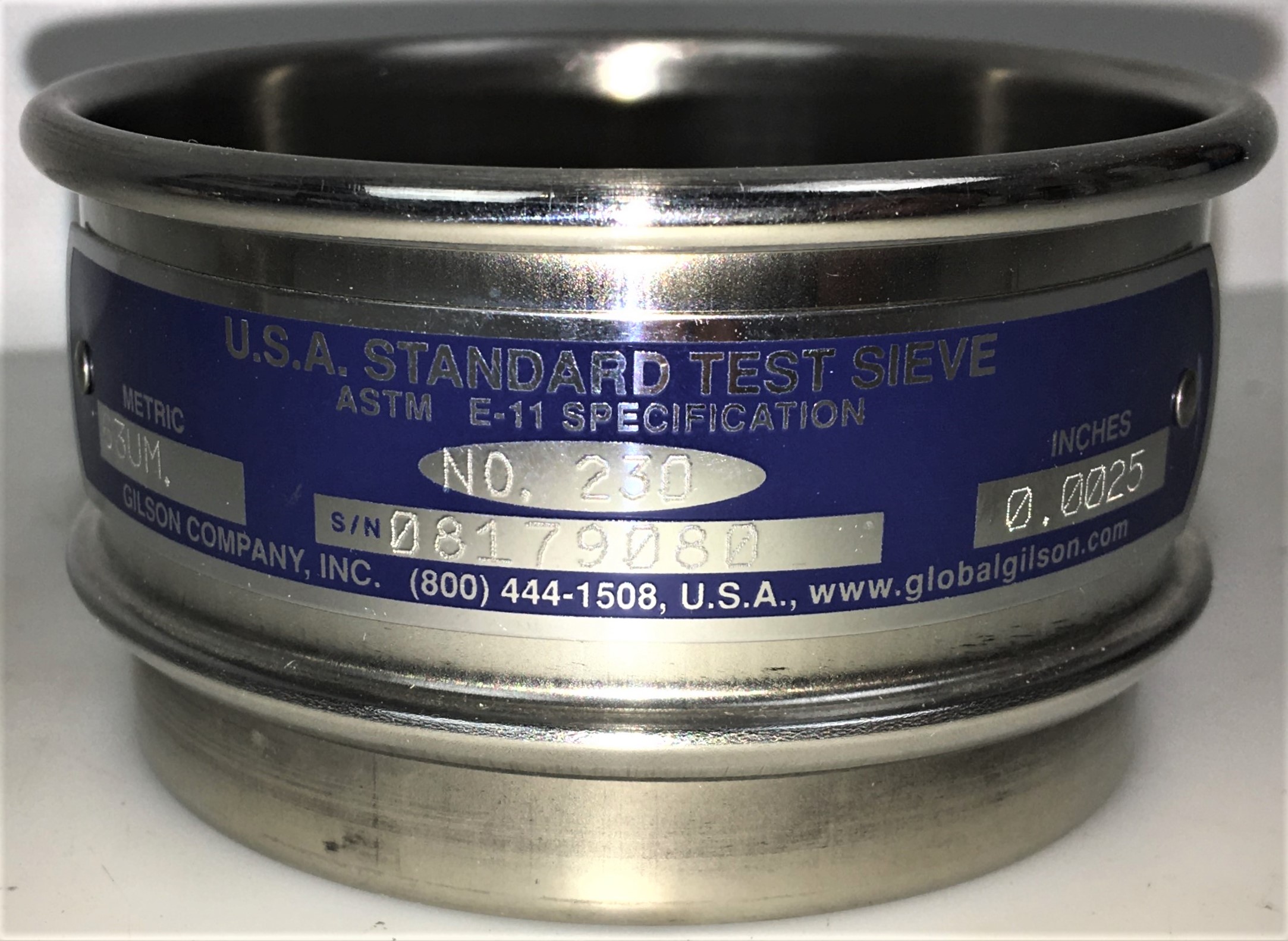Used Gilson Stainless Steel Sieve Set - 3" Diam