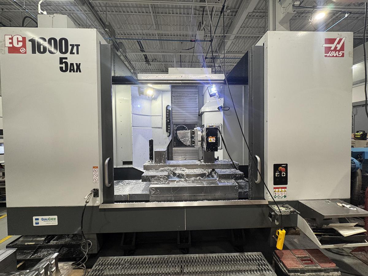 Used HAAS MODEL EC-1600ZT-5AX HORIZONTAL MACHINING CENTER WITH INTEGRATED B AXIS AND 5 AXIS ROTARY TABLE -2019 
