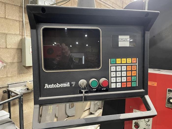 Used AMADA RG 100 UPSTROKING HYDRAULIC PRESS BRAKE W/ HURCO AUTOBEND 7 CNC BACK GAUGE