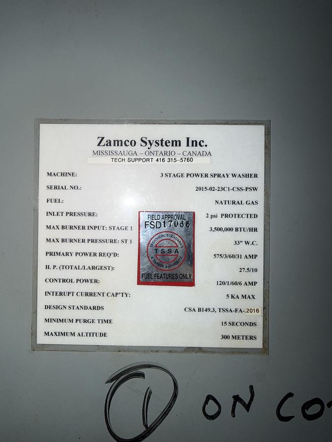 Used ZAMCO COMPLETE POWDER COAT LINE -2015
