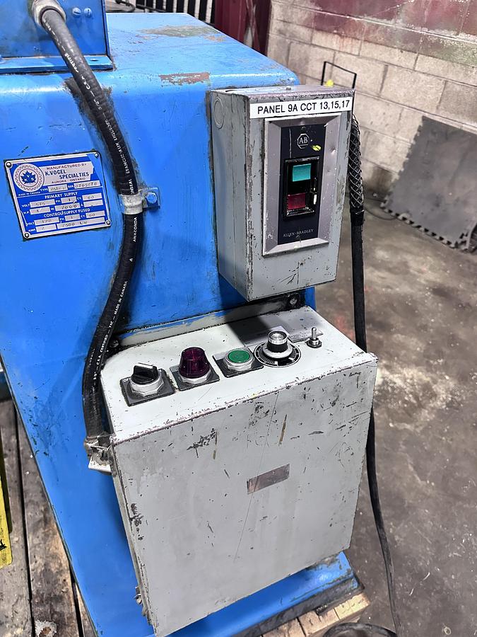 Used 2500 LBS., K VOGEL, MOTORIZED UNCOILER, VARI-SPEED