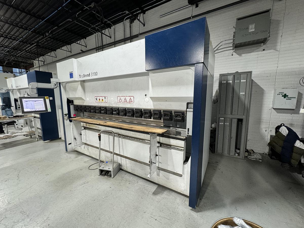 Used 110 TON X 10', TRUMPF, TRUBEND 3100, CNC HYDRAULIC PRESS BRAKE - 2015
