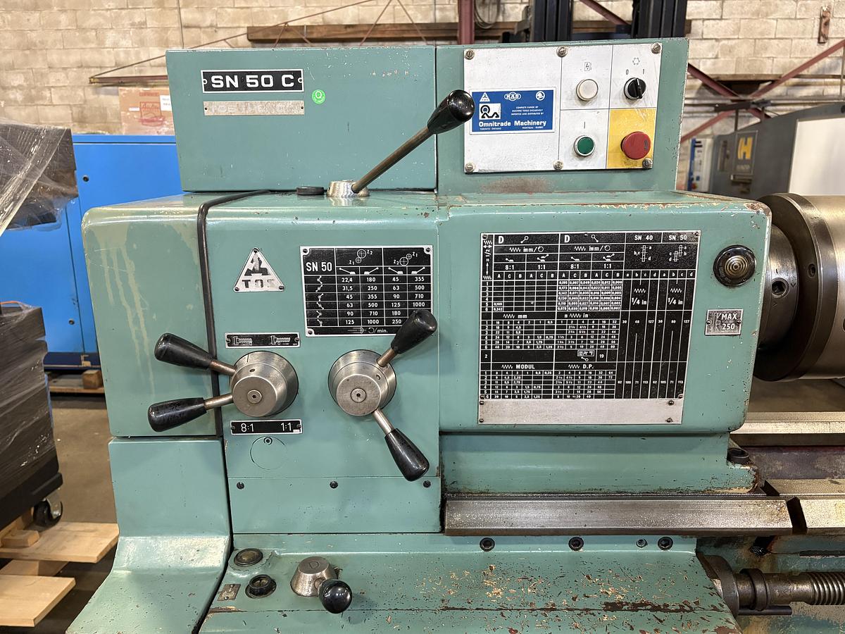 Used TOS SN 50 C , 20" x 80" Engine lathe