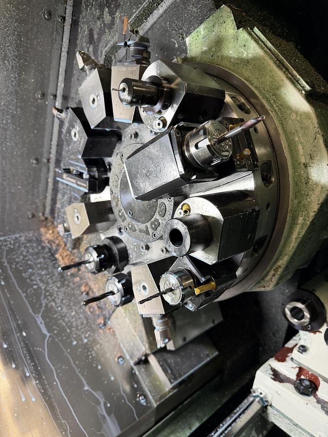 Used 2017 OKUMA GENOS L200E-MY-E, LIVE TOOL , Y AXIS CNC LATHE