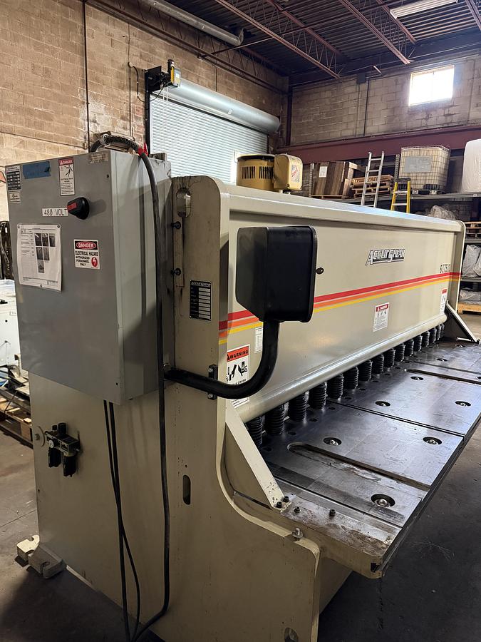 Used 3/8" x 10', ACCURSHEAR MODEL 63710 HYDRAULIC SHEAR  -2016
