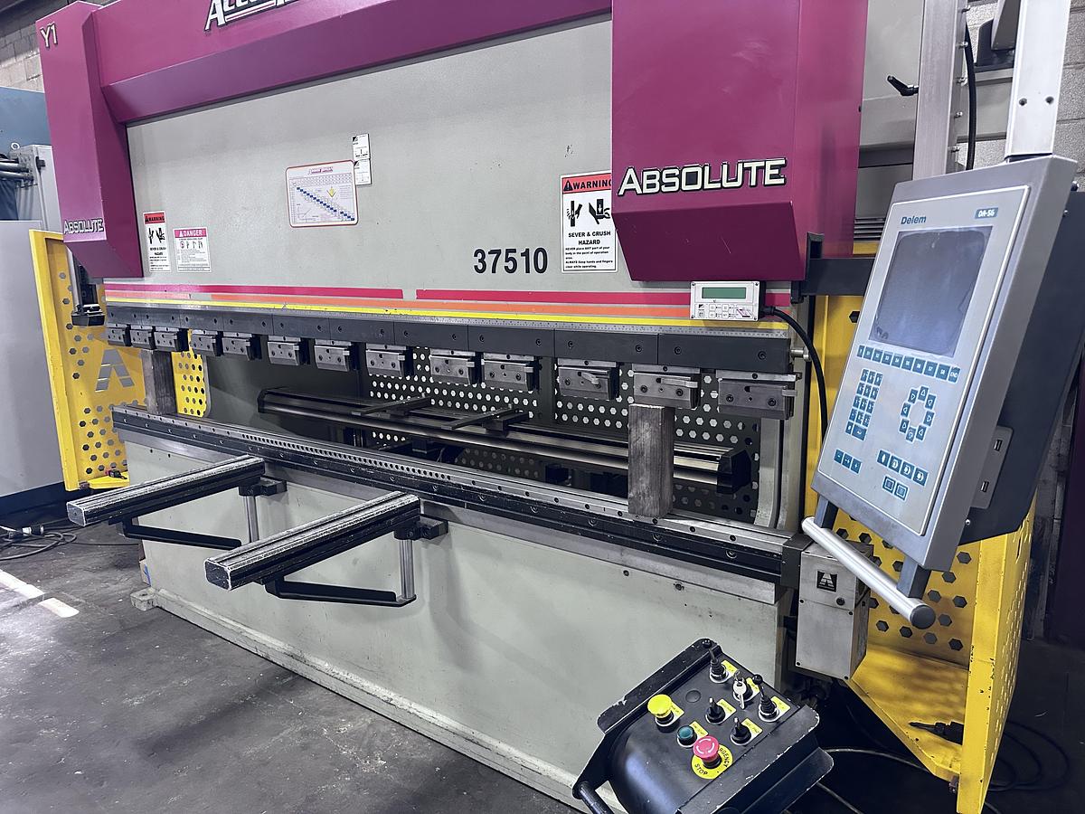 Used 75 TON X 10', ACCURPRESS, ABSOLUTE 37510, CNC HYDRAULIC PRESS BRAKE -2013