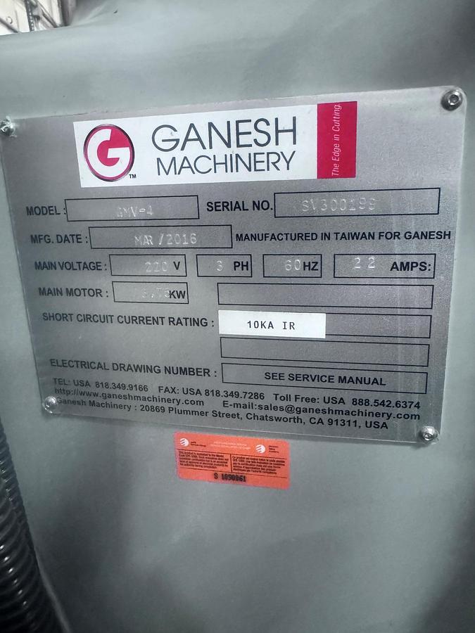 Used 12" X 54" GANESH, 3-AXIS CNC VERTICAL MILLING MACHINE - " NEW "