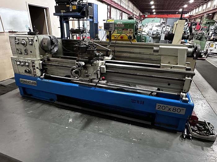 Used 20" X 80", POWERTURN, ENGINE LATHE