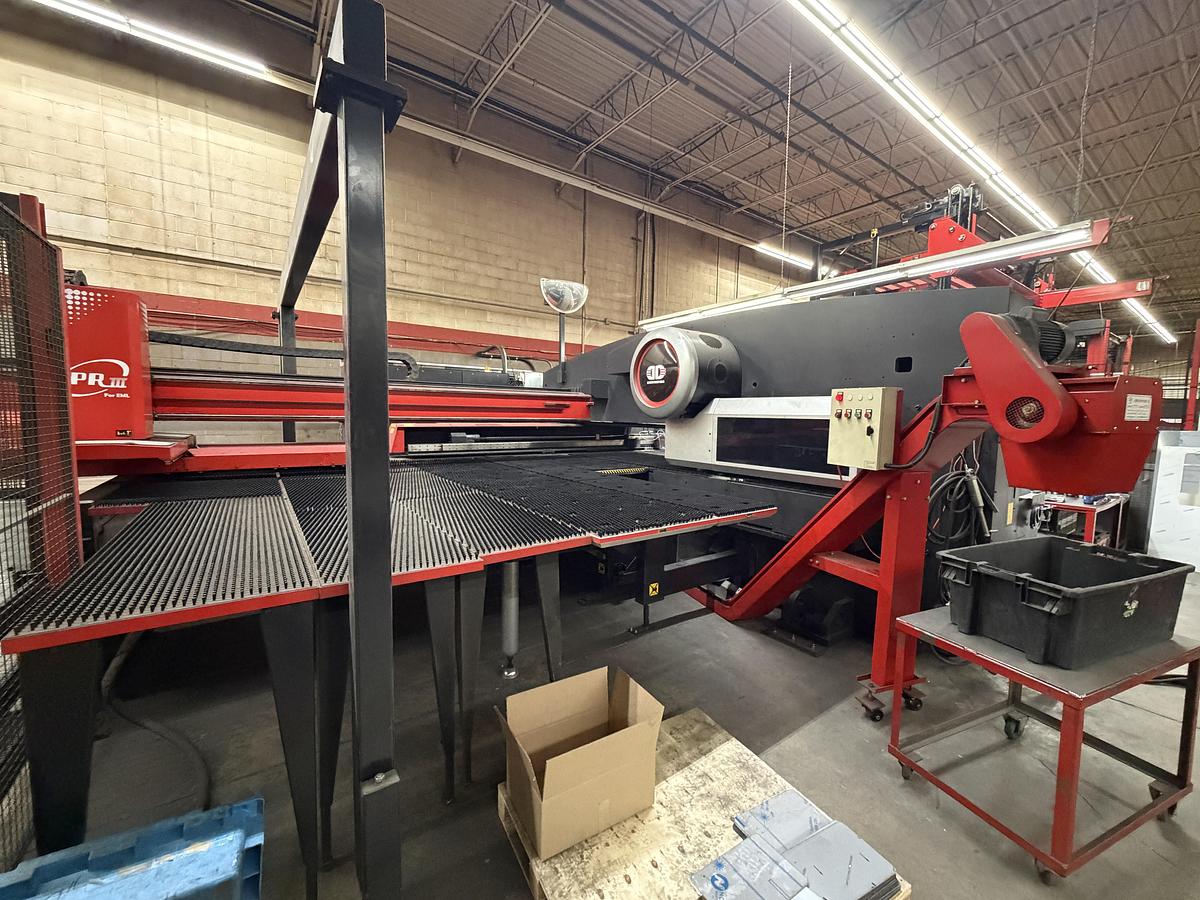 Used AMADA EMLK 3610NT LASER PUNCH MACHINE W/ LOADER & TOWER -2012