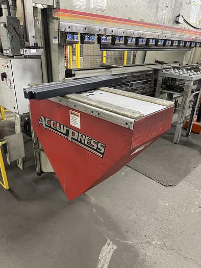 Used 400 TON X 12', ACCURPRESS, 2010, CNC HYDRAULIC PRESS BRAKE -WITH SHEET FOLLOWER