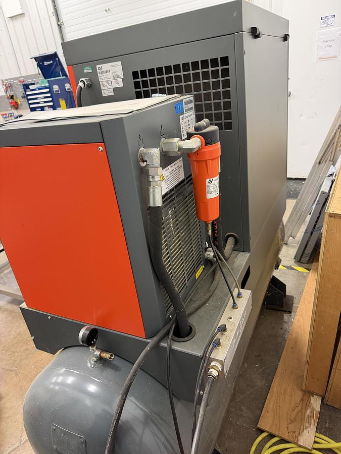 Used 15 HP, DEVAIR, ROTARY SCREW AIR COMPRESSOR - LOW HOURS