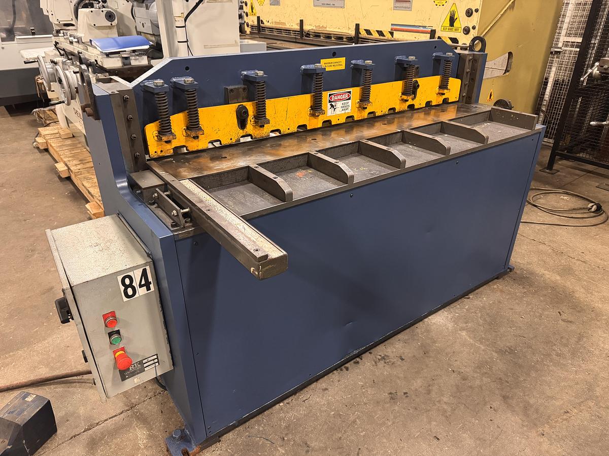 Used 1/4" x 5' , RK MACHINERY , HYDRAULIC SHEAR