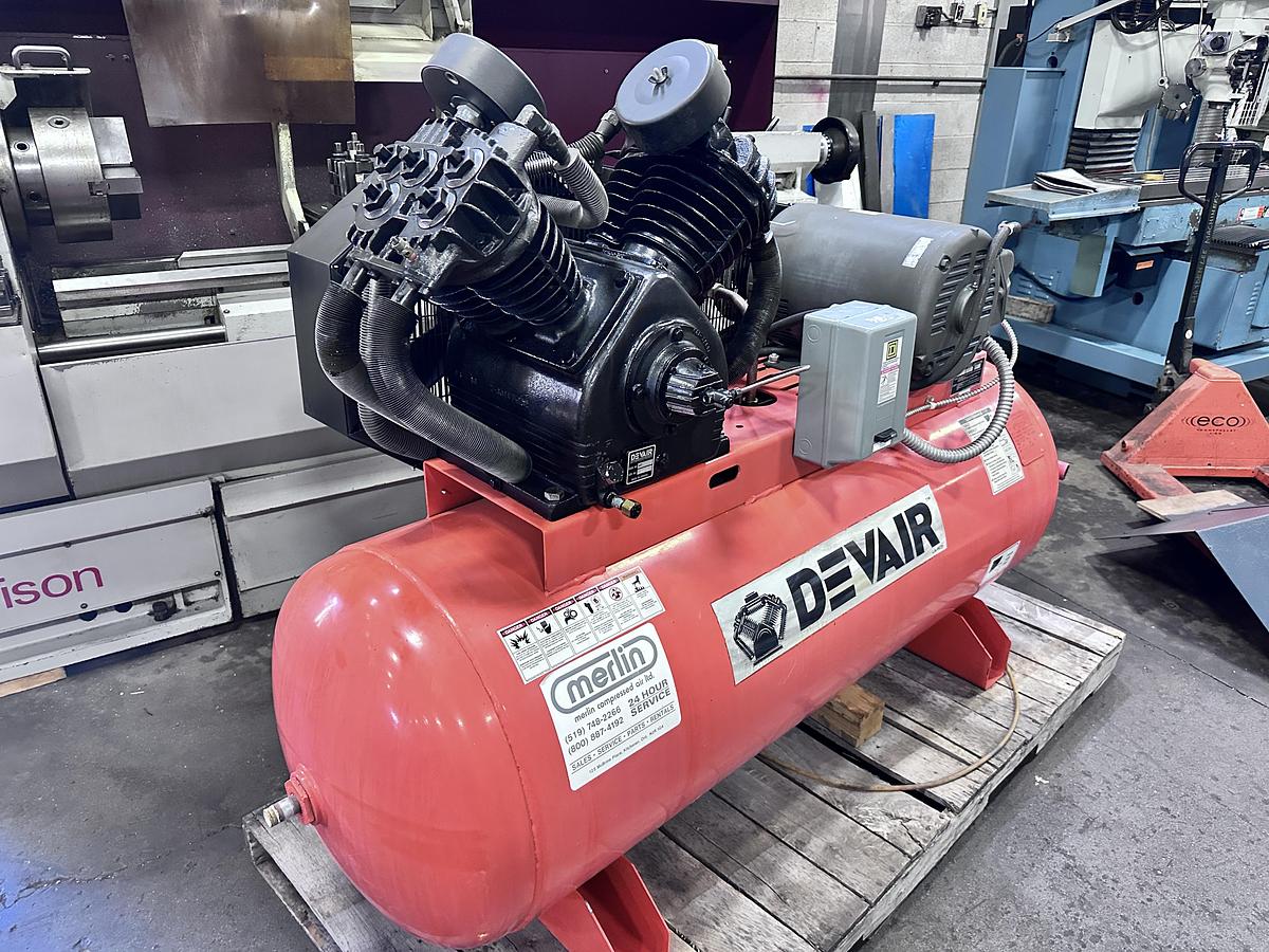 Used 15 HP, DEVAIR, PISTON TYPE AIR COMPRESSOR