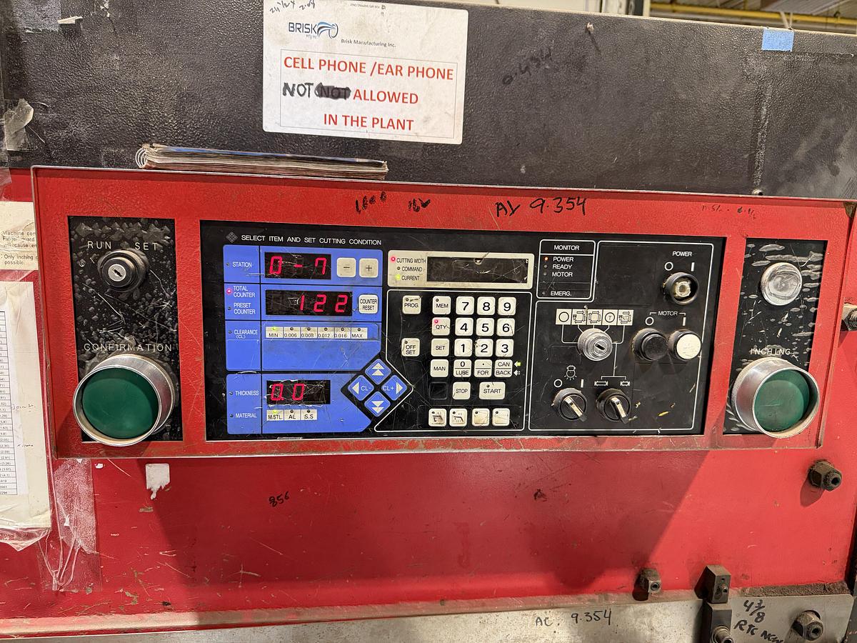 Used AMADA M3060 10' x 1/4" MECHANCICAL SHEAR W/ SHEET SUPPORT SYSTEM