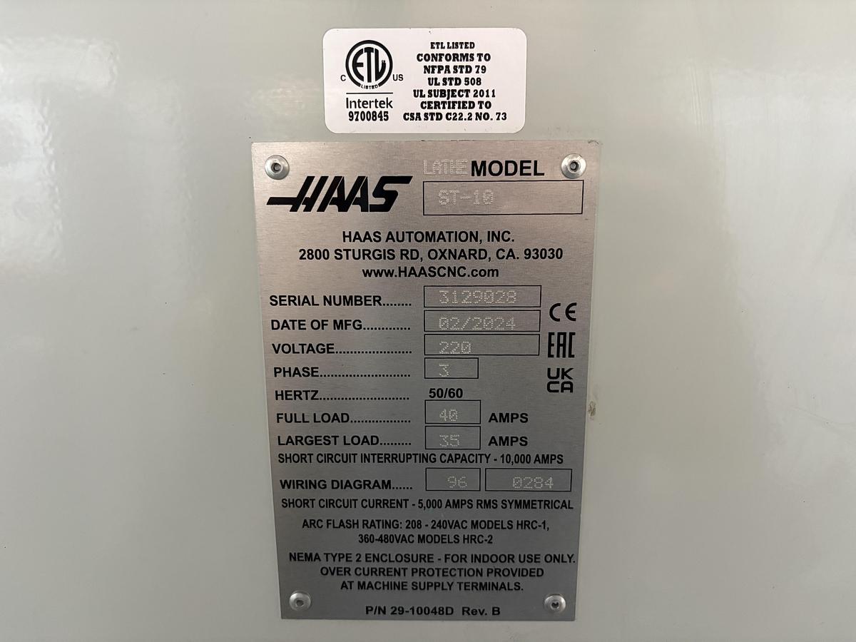 Used HAAS, ST-10, CNC LATHE, 2024, 10038