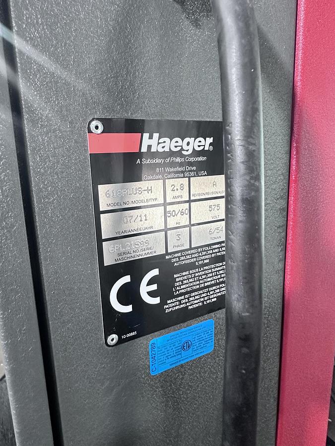 Used 6 TON, HAEGER, INSERTION PRESS 618 PLUS