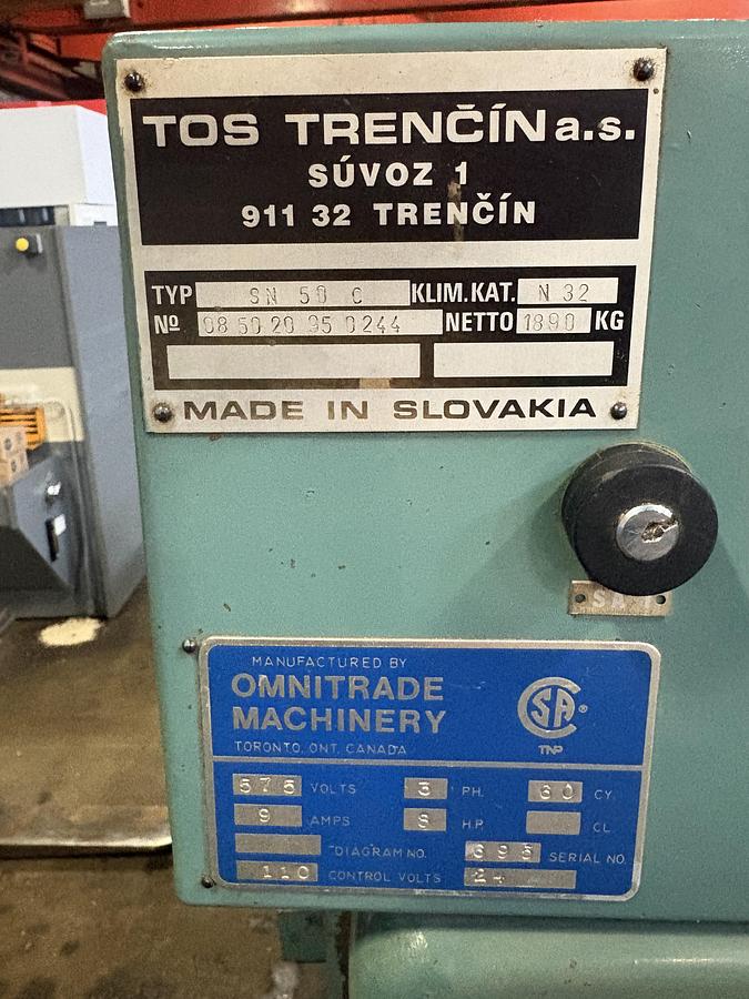 Used TOS SN 50 C , 20" x 80" Engine lathe