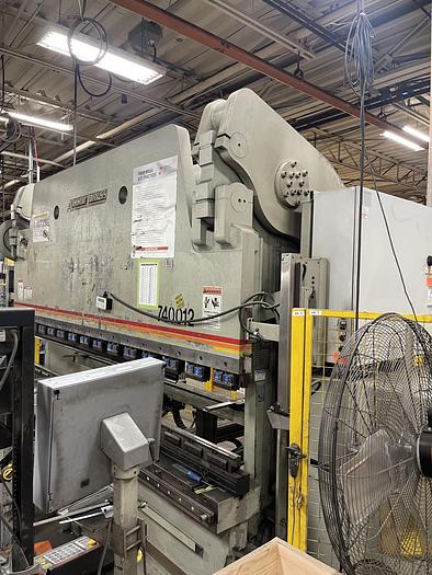 Used 400 TON X 12', ACCURPRESS, 2010, CNC HYDRAULIC PRESS BRAKE -WITH SHEET FOLLOWER