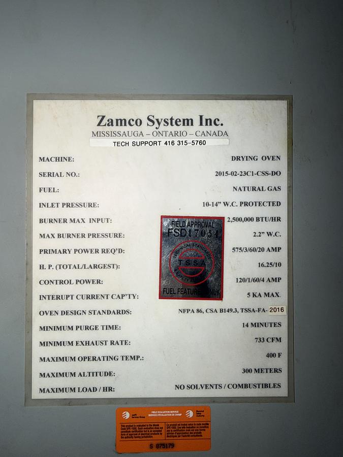 Used ZAMCO COMPLETE POWDER COAT LINE -2015