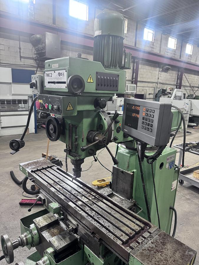 Used 10" x 43", TOS, FNK2, VERTICAL MILLING MACHINE