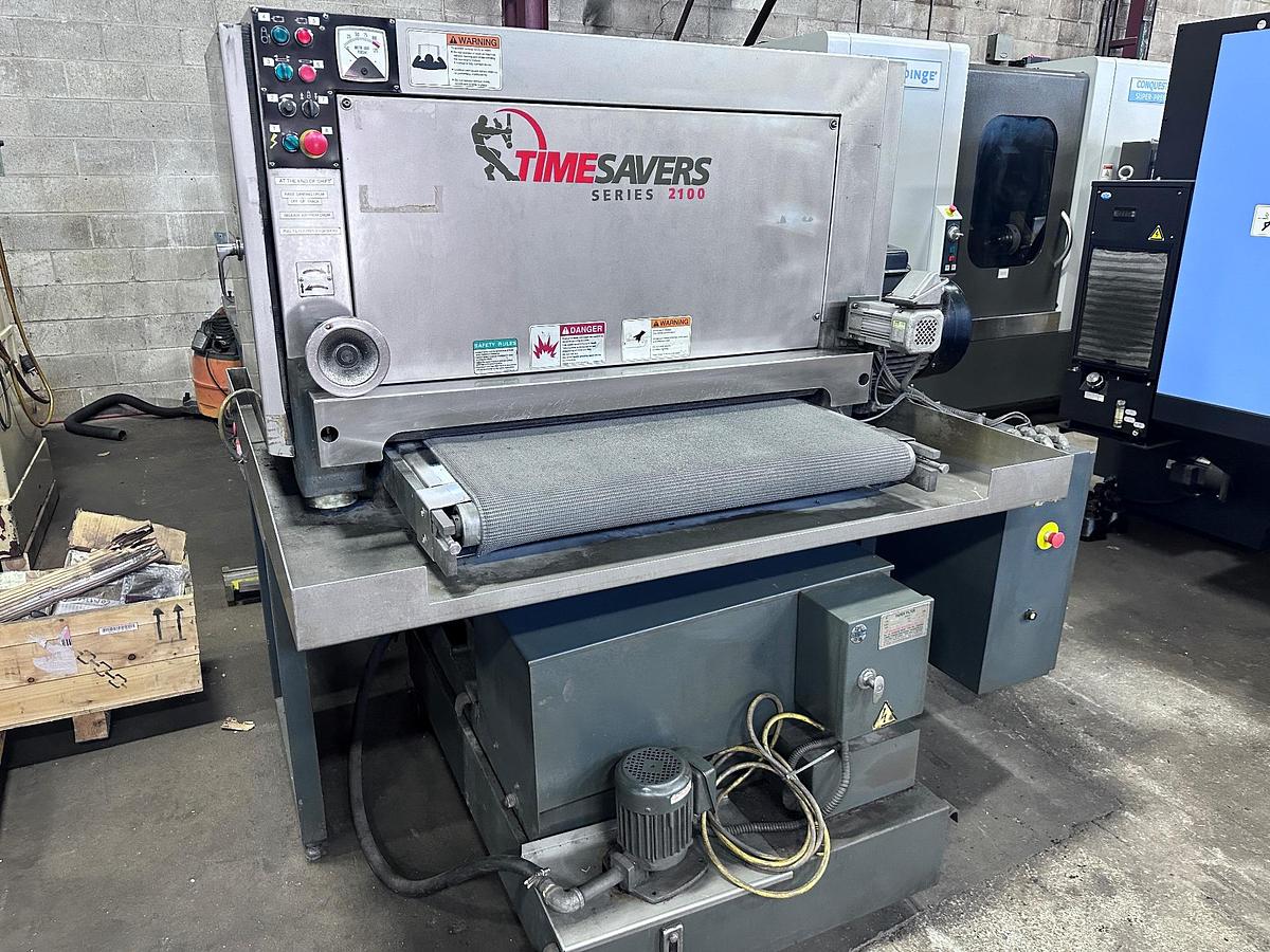 Used 37" TIMESAVER, MODEL 2111-13-0, WET TYPE METAL SANDER