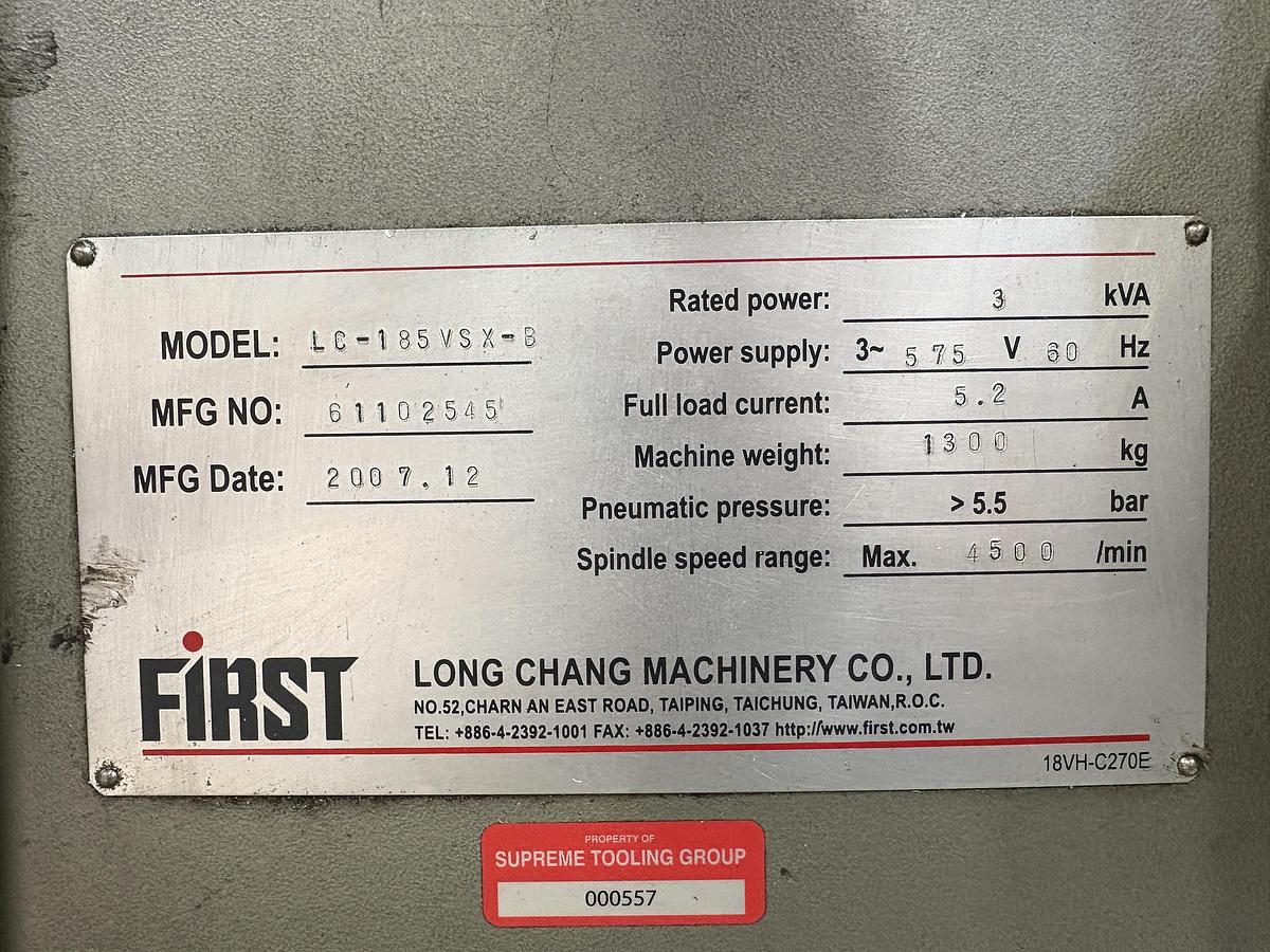 Used 10" x 50", FIRST LC-185VSX-B, VERTICAL MILLING MACHINE