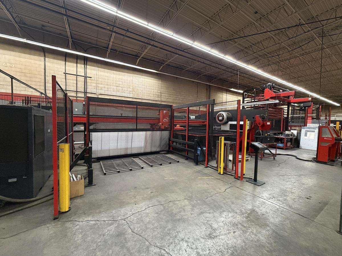 Used AMADA EMLK 3610NT LASER PUNCH MACHINE W/ LOADER & TOWER -2012