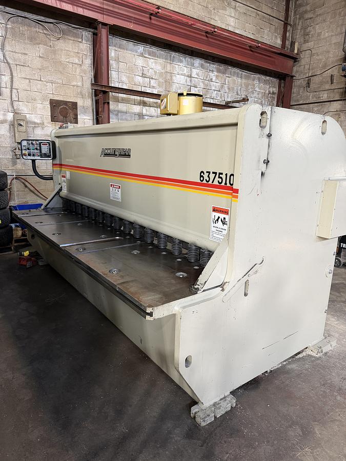 Used 3/8" x 10', ACCURSHEAR MODEL 63710 HYDRAULIC SHEAR  -2016