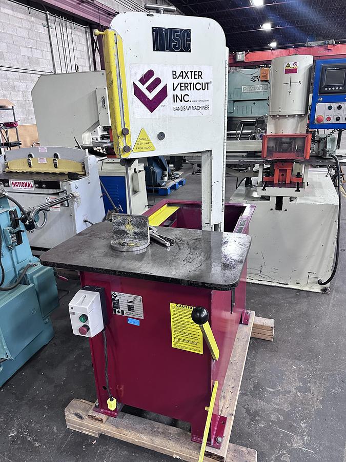 Used BAXTER VERTICUT, MODEL 115C, 2019, ROLL-IN VERTICAL BANDSAW
