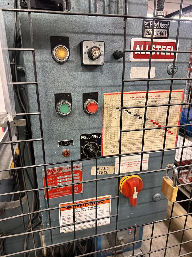 Used 35 TON X 6', ALLSTEEL, CNC HYDRAULIC PRESS BRAKE