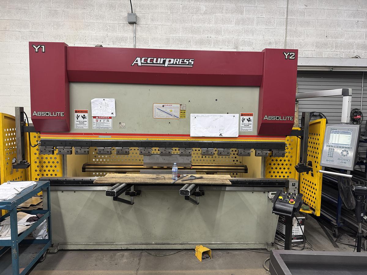 Used 75 TON X 10', ACCURPRESS, ABSOLUTE 37510, CNC HYDRAULIC PRESS BRAKE