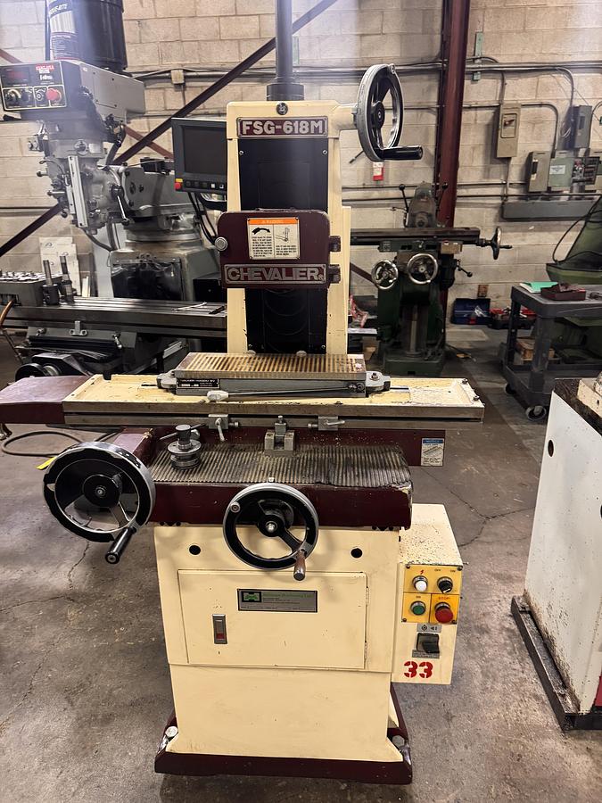 Used 6" X 18", CHEVALIER ,FSG-618M, MANUAL SURFACE GRINDER