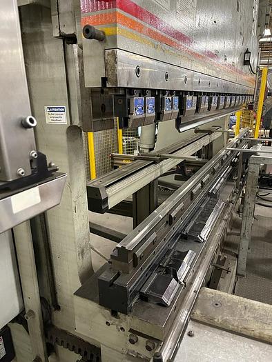 Used 400 TON X 12', ACCURPRESS, 2010, CNC HYDRAULIC PRESS BRAKE -WITH SHEET FOLLOWER