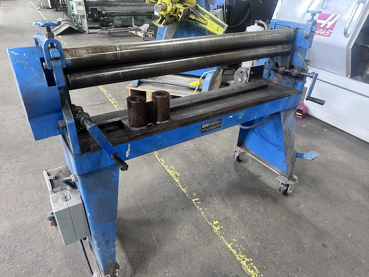 Used 50" X 14 GAUGE, BARER, POWERED INITIAL PINCH PLATE BENDING ROLLS