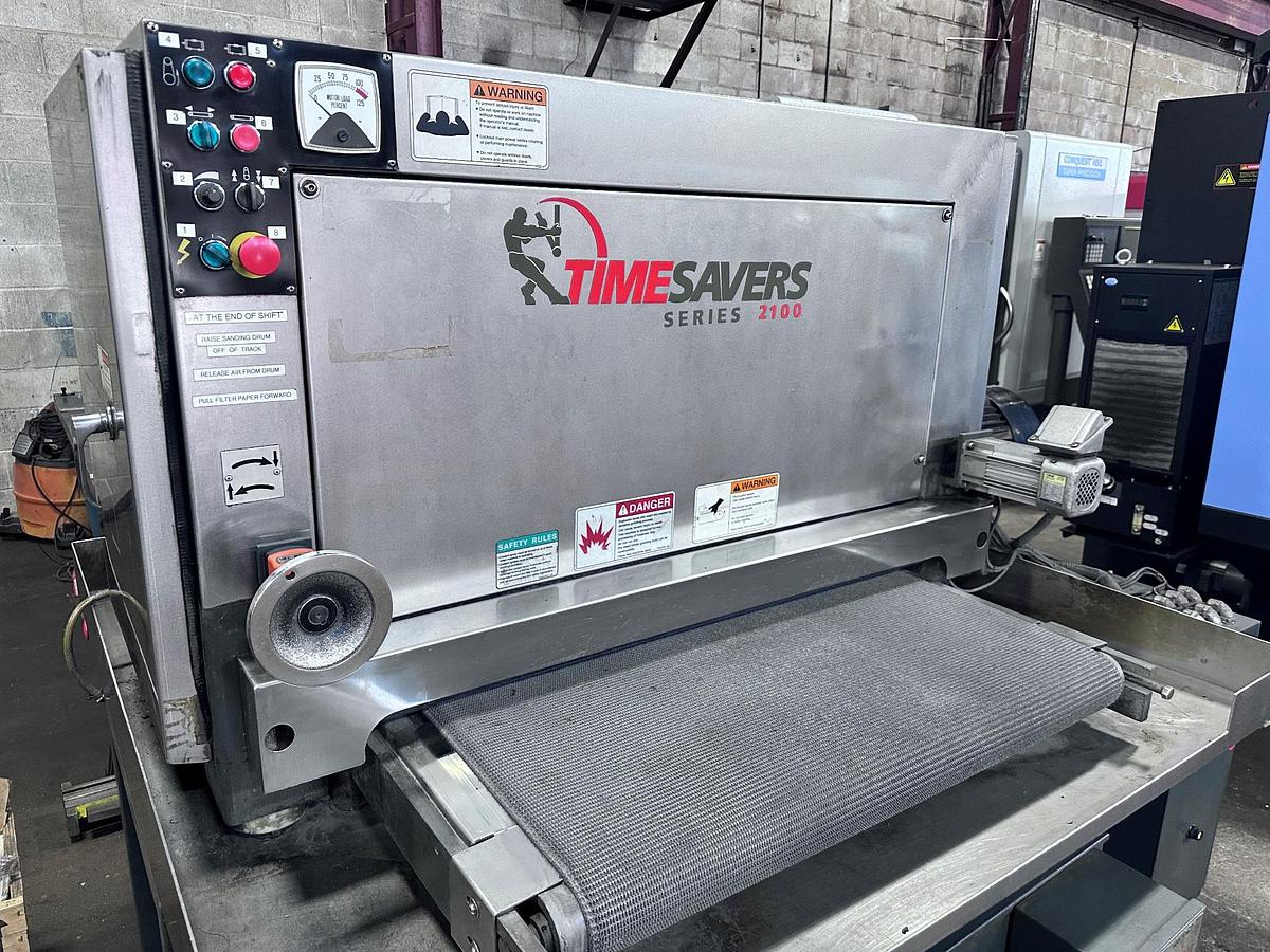 Used 37" TIMESAVER, MODEL 2111-13-0, WET TYPE METAL SANDER