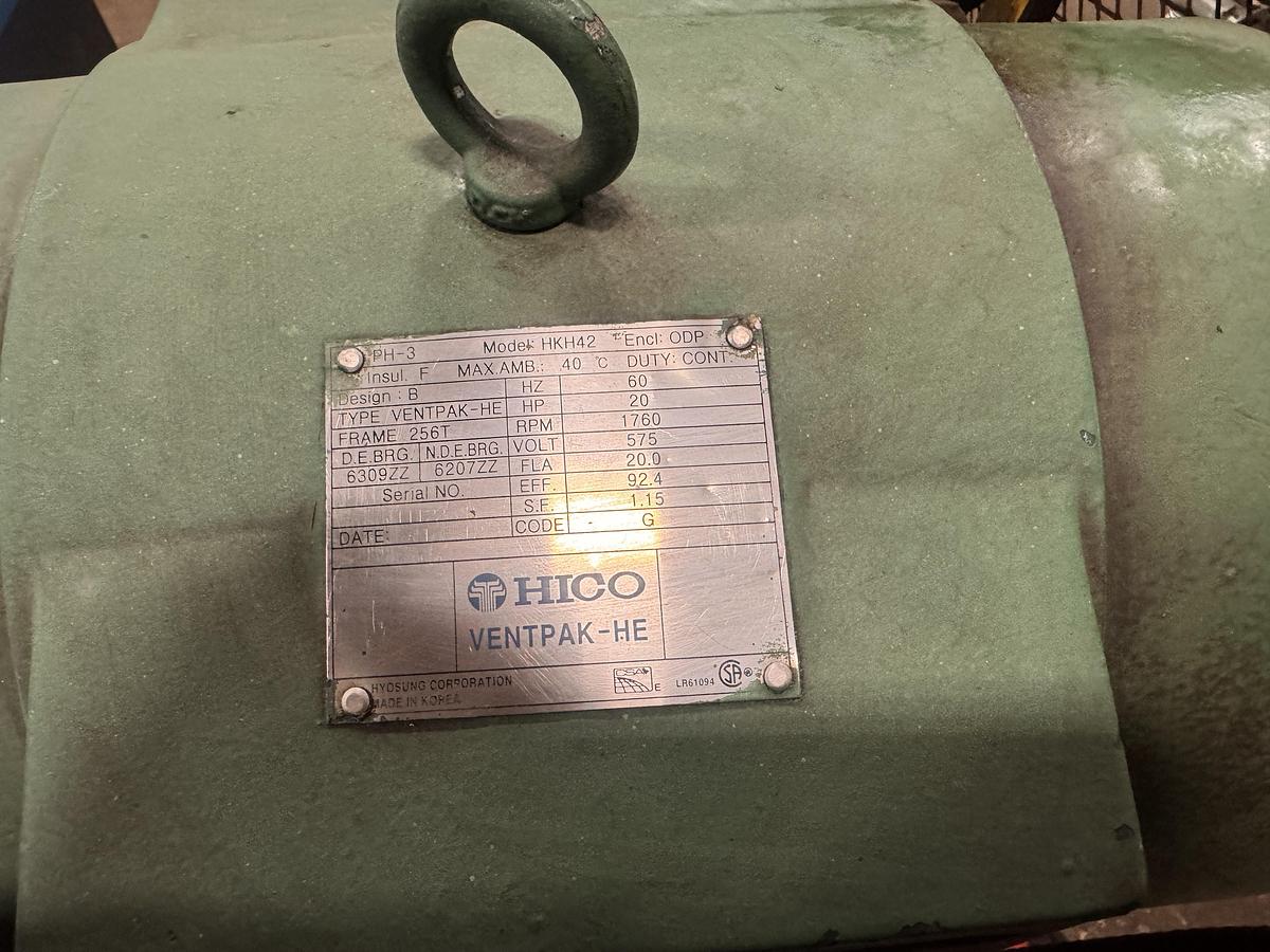 Used 20 HP, DEVILBISS, PISTON TYPE AIR COMPRESSOR, W/DRYER