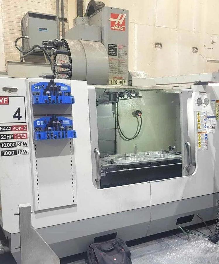 Used 50"X, 20"Y, 25"Z, HAAS, 2007, VF-4B, CNC VERTICAL MACHINING CENTER