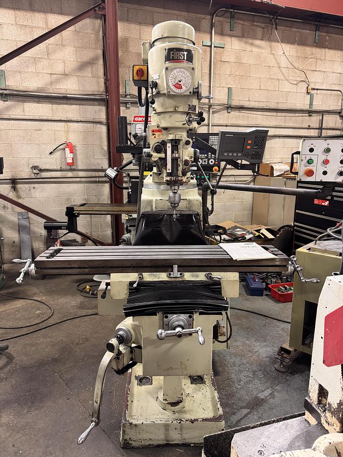 Used 10" x 50", FIRST, 2012, MODEL LC-185VS-B, VERTICAL MILLING MACHINE