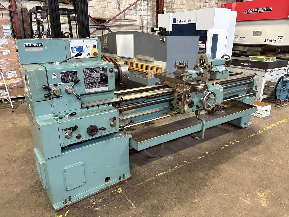 Used TOS SN 50 C , 20" x 80" Engine lathe