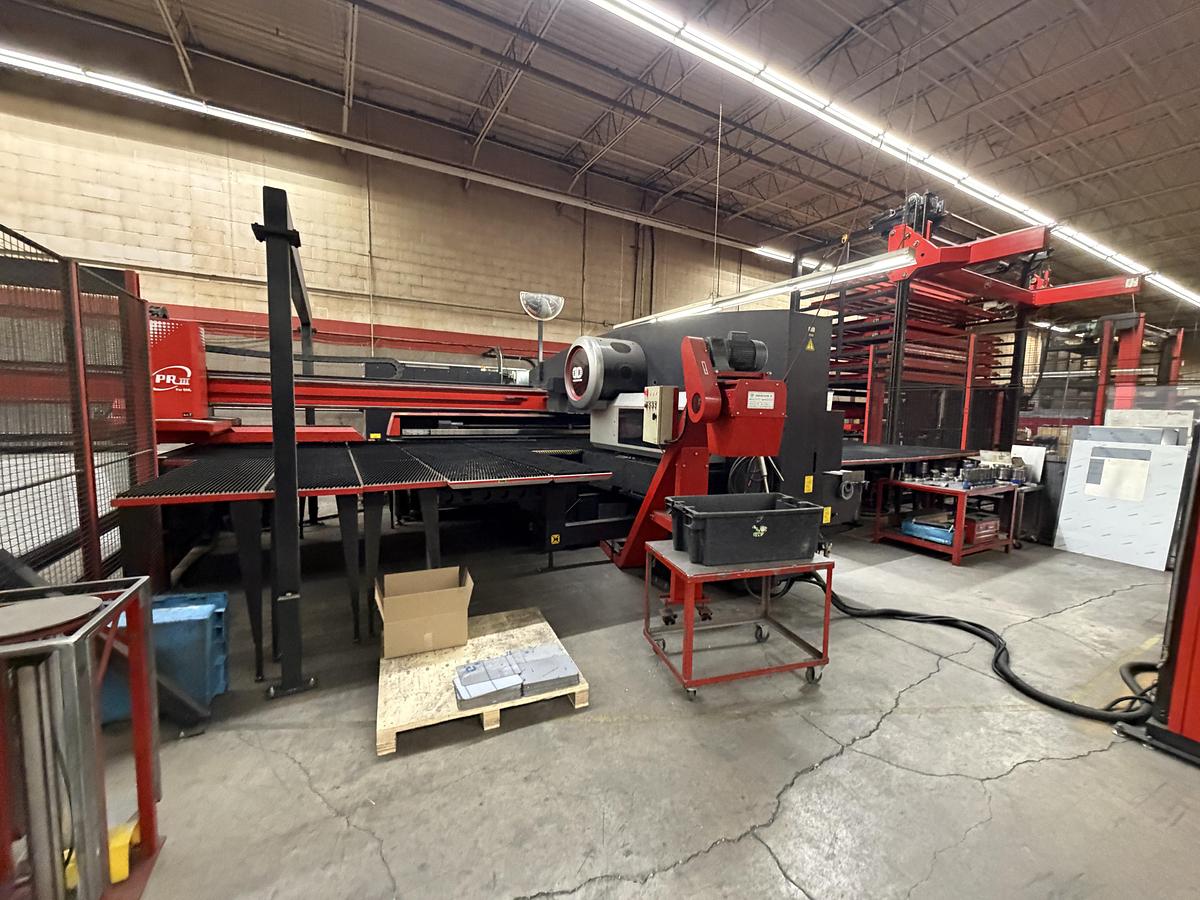 Used AMADA EMLK 3610NT LASER PUNCH MACHINE W/ LOADER & TOWER -2012
