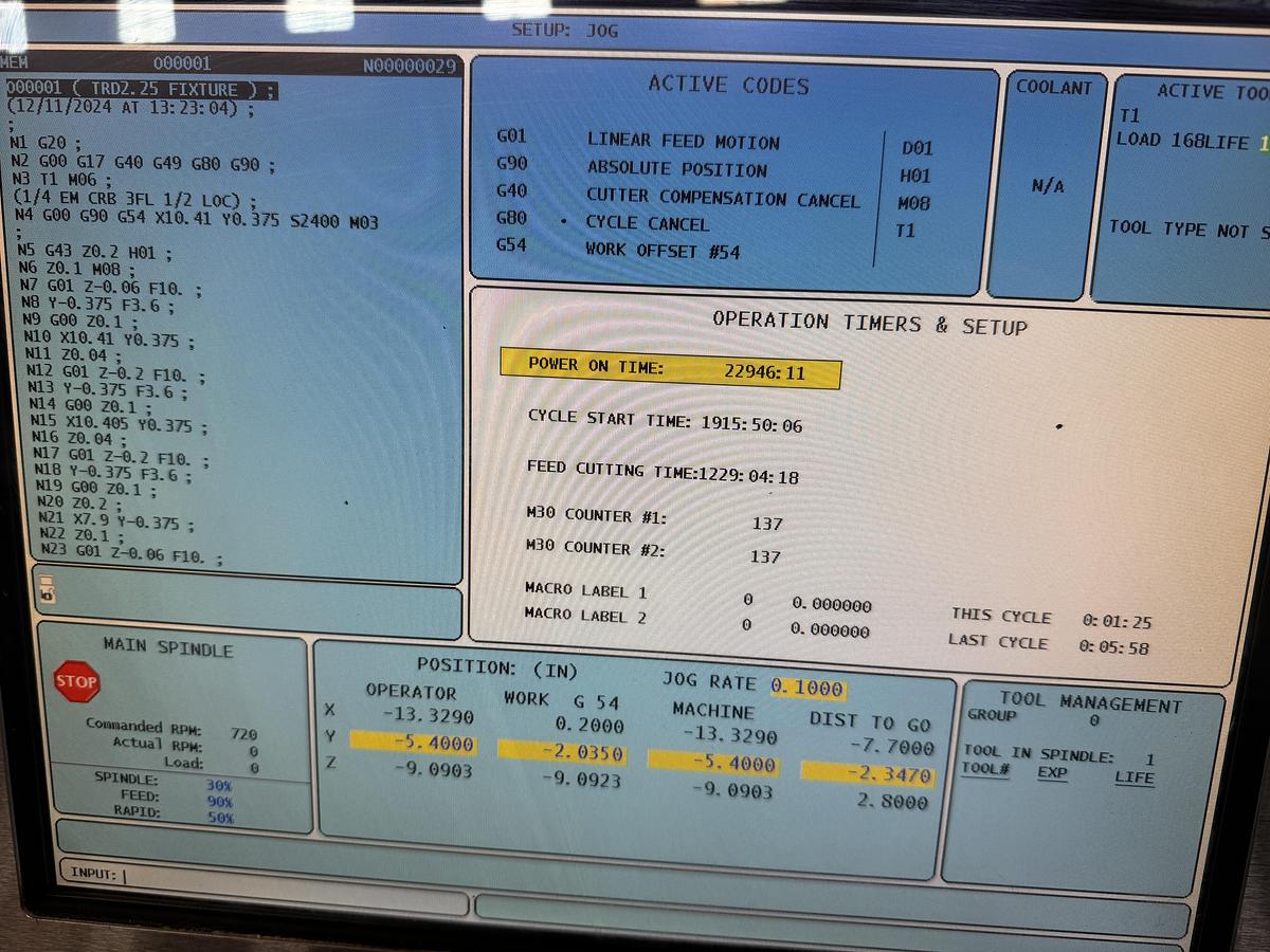 Used 30"X, 16"Y, 16"Z, HAAS, TM-1, 2012, CNC VERTICAL MILLING MACHINE