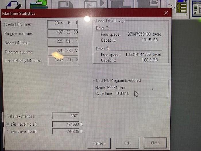 Used 5000 WATT, 6' X 12', CINCINNATI, 2022, CNC FIBER LASER