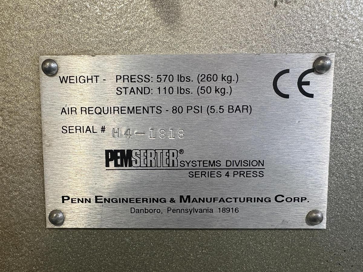 Used 6 Ton, Pemserter Series 4, Insertion Press
