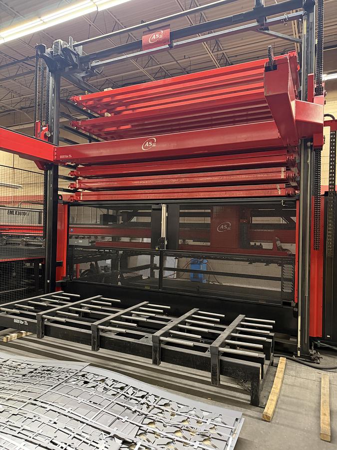 Used AMADA EMLK 3610NT LASER PUNCH MACHINE W/ LOADER & TOWER -2012